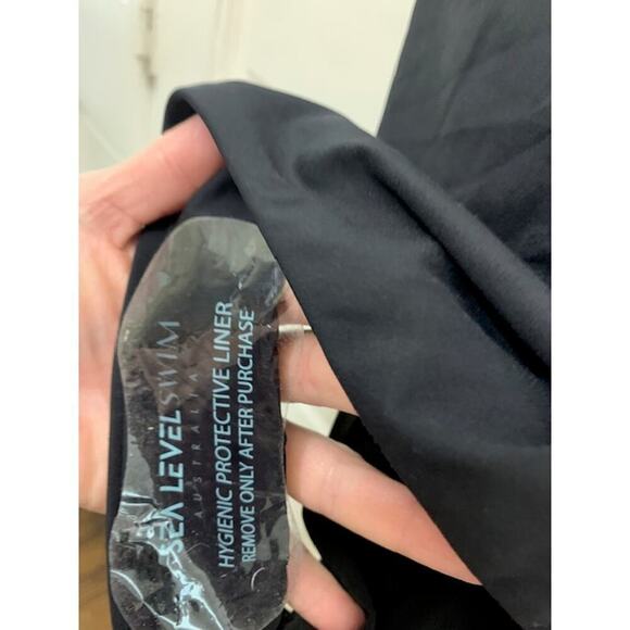 SEA LEVEL SWIM 292767 Dark Romance High Leg Bandeau One-Piece Swimsuit Black 6 - Picture 6 of 8